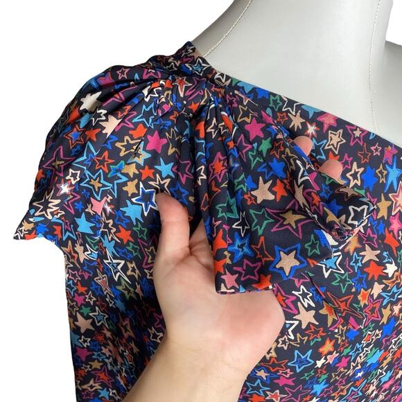 J. Crew One-shoulder Kaleidoscope Star Print Top size 8 - Picture 9 of 16